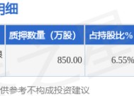 联创股份（300343）股东李洪国质押850万股，占总股本0.79%