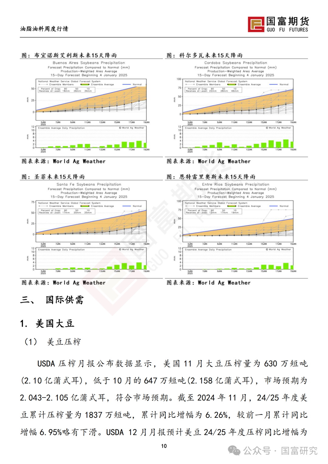 【国富豆系研究周报】南美未来天气分化 阿根廷大豆产量现隐忧